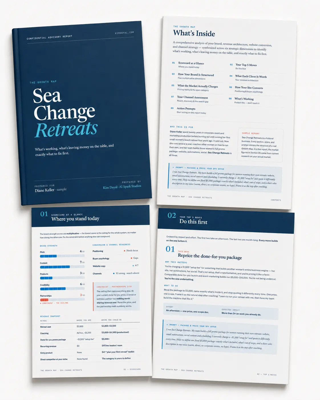 The Growth Map — report cover and sample spreads